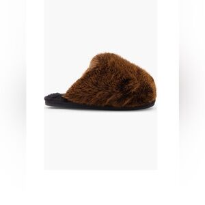 Mink Brown Faux Fur Slippers